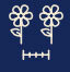 Symbol for the ideal planting distance: two flowers above a measuring scale