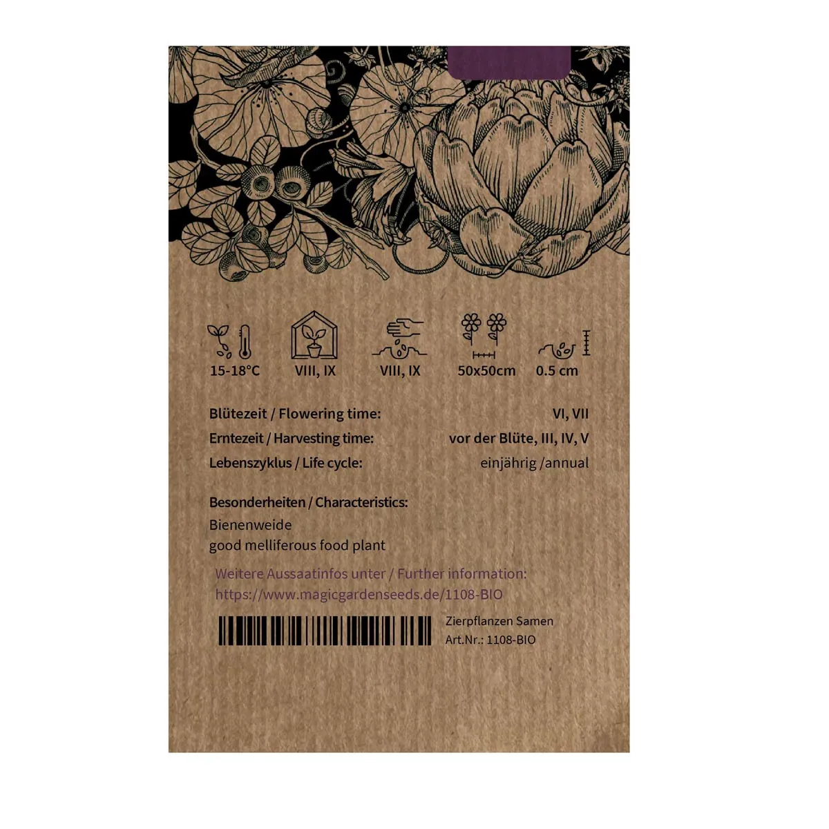 Knospenkohl 'Purple Sprouting' (Brassica oleracea var. italica) Bio Saatgut