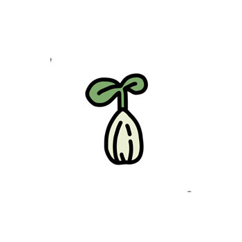 Sprouting seed as a symbol for open-pollinated seeds