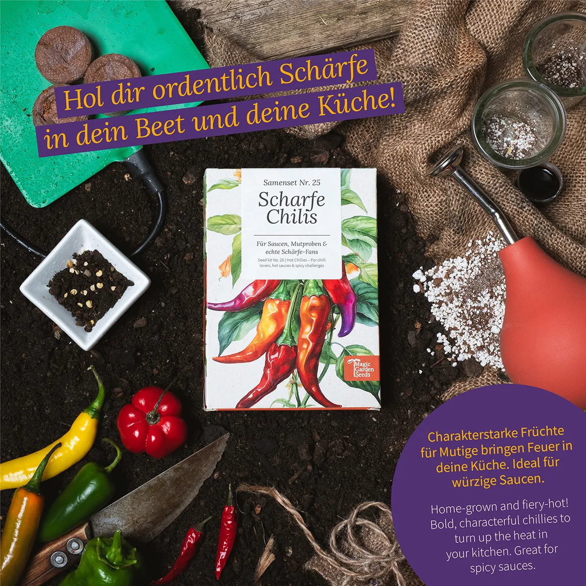 Scharfe Chilis für Garten und Küche - Samenset Nr.25