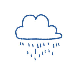 Rain cloud as a symbol for plants' water needs