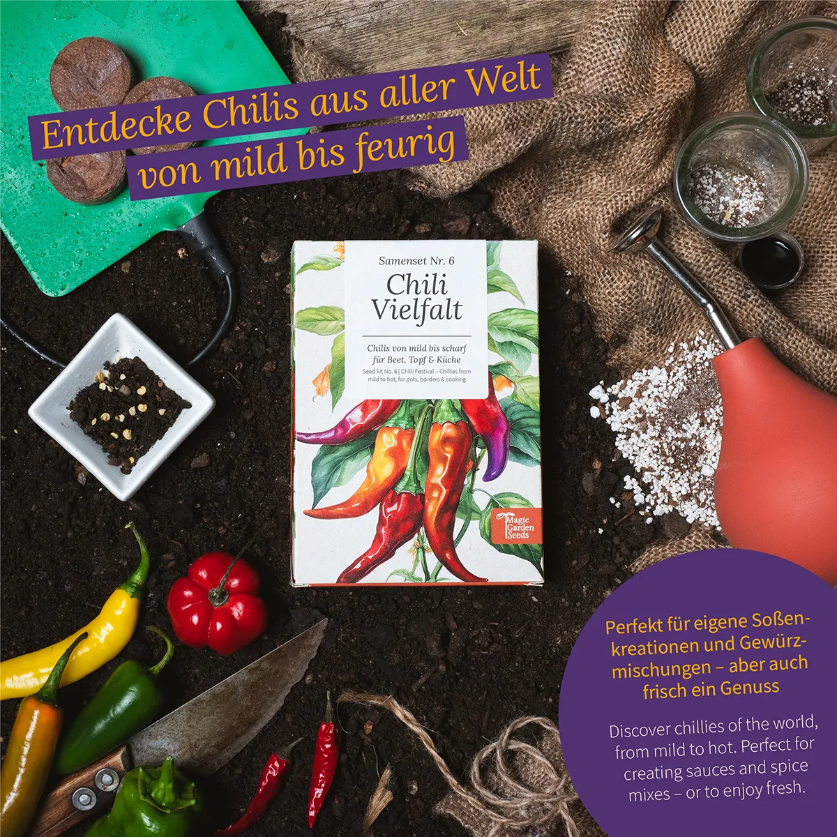 Chili Vielfalt von mild bis scharf- Samenset Nr.6