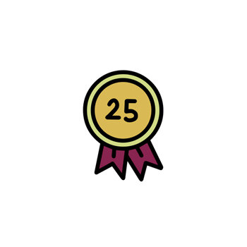 Medal with the number 25 as a symbol for over 25 years of experience