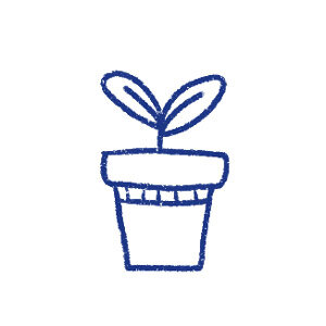 Seedling in a pot as a symbol for enough room to grow