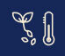 Symbol for the ideal germination temperature: seedling next to a thermometer