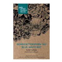 Garden Larkspur Magic Fountains-Sky Blue, White Bee (Delphinium cultorum) seeds