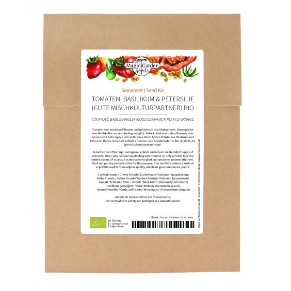 Good Companion Plants: Tomatoes, Basil & Parsley (Organic) - Seed kit